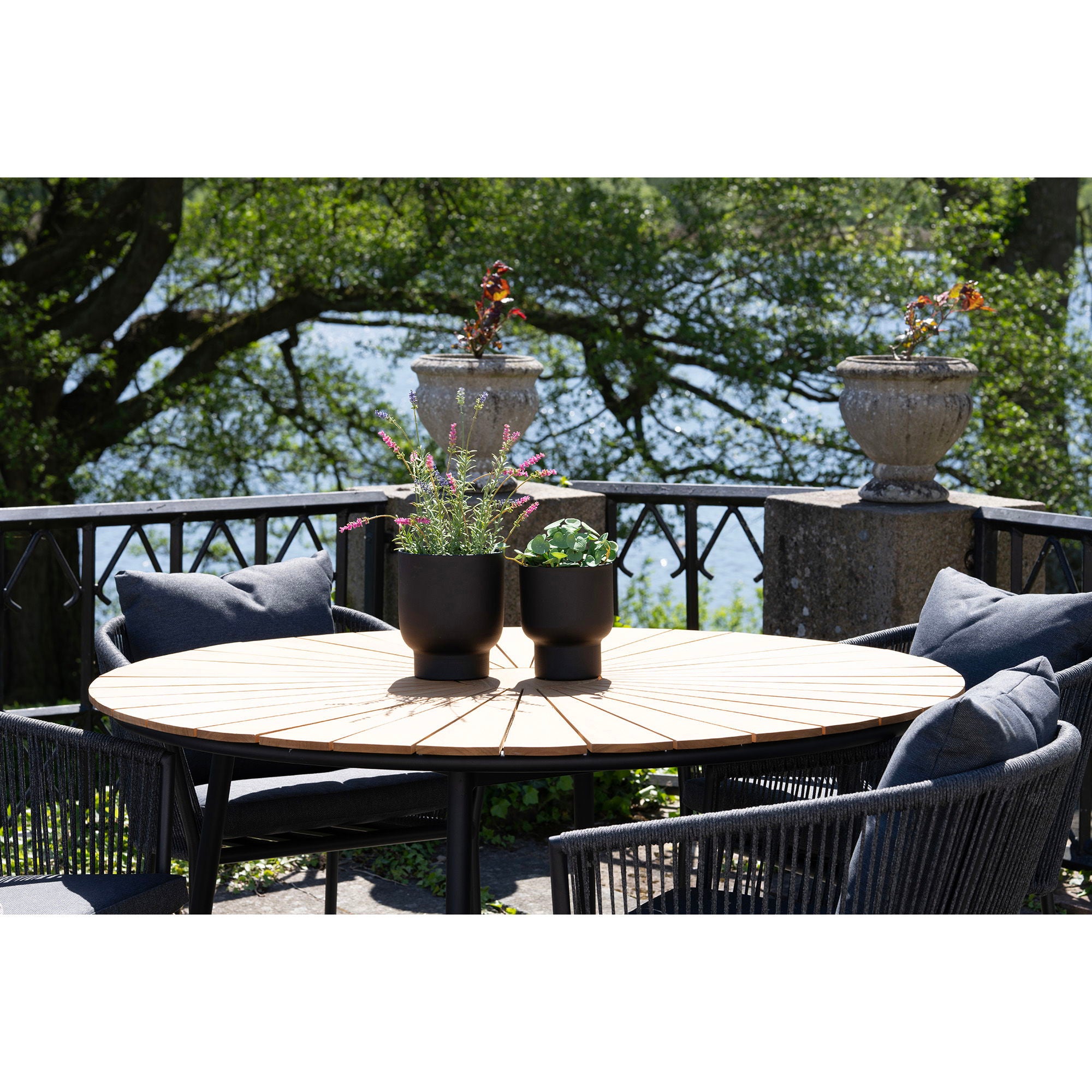 Fulda – Blumentopf-Set aus Metall, Schwarz, 2-teilig (H: 16/19 cm)